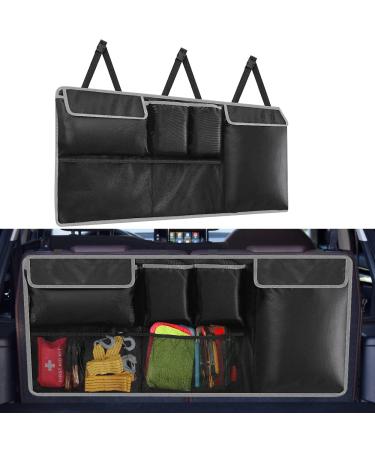 NALITARE Car Organiser Car Boot Organiser Seat Back Protectors Multi-Pocket Children's Travel Storage Durable Foldable Cargo Net Storage for Car Backseat Cover (Gray)