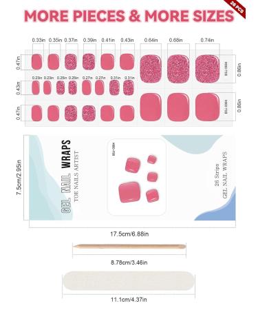 EBANKU Shiny Pink Gel Toe Nail Stickers - Long-Lasting Nail Art Wraps for Toes | UV/LED Lamp Required - Buy Online on GoSupps.com