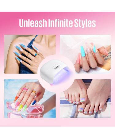 MEFA 72W UV Nail Lamp - Professional Gel Nail Dryer with 21 Lamp Beads for Fast Curing - LED UV Light for Home Salon - Buy Online on GoSupps.com