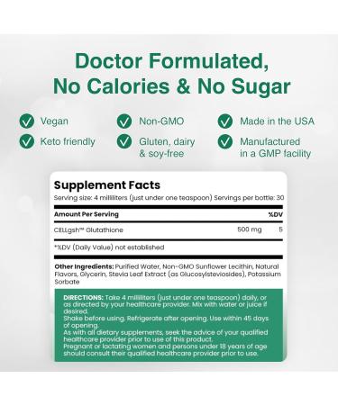 Liposomal Glutathione - Ultra High Absorption Liquid Supplement for Detox Immune Support Skin Health & Mental Clarity - Shop Internationally - Buy Online on GoSupps.com