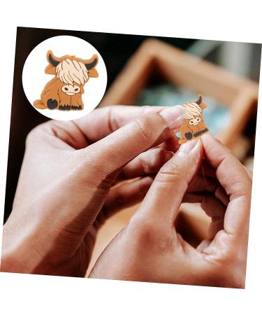 KONTONTY 10pcs Highland Animal Beads Silicone Teether - Light Brown Cartoon Baby Teething Toy - Buy Online on GoSupps.com