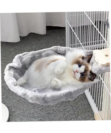 Cat Hammock 12 Inch Stable Warm Plush Cat Tree Hammock Grey Basket Lounger Hammock Bed for Cat Tree Tower Replacement Cat Nest Accessories Grey - Buy Online on GoSupps.com