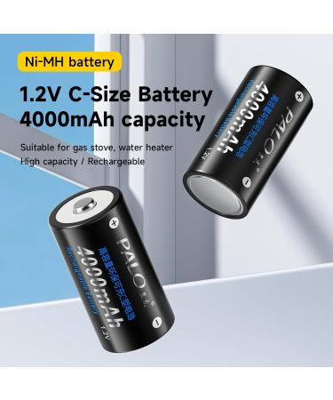 6 Pack Rechargeable C Batteries 1.2V 4000mAh Ni-MH C Size Battery with Battery Storage Box - Buy Online on GoSupps.com