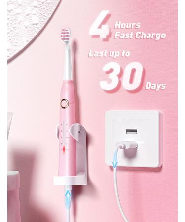 Electric Toothbrush for Adults with Travel Case - 40 000 VPM 8 Brush Heads 5 Modes - 2-Rosa | Ultimate Deep Cleaning Solution - Buy Online on GoSupps.com