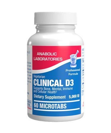 High Strength Vitamin D3 5000 IU - Clinical Formula Vitamin D Supplement for Men and Women for Bone Teeth Muscle Mood and Immune Support - High Absorption Vegetarian Microtabs (60 Day Supply)