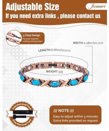 Jecanori Copper Magnetic Bracelets for Women with 3800 Gauss Magnets - Adjustable Size in Gift Box - Buy Online on GoSupps.com