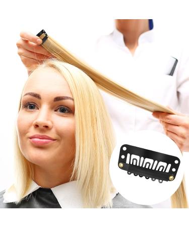 50 Pieces Black Hair Extension Clips - Durable 6 Teeth Silicone Metal Wig Clips for Women - Buy Online on GoSupps.com