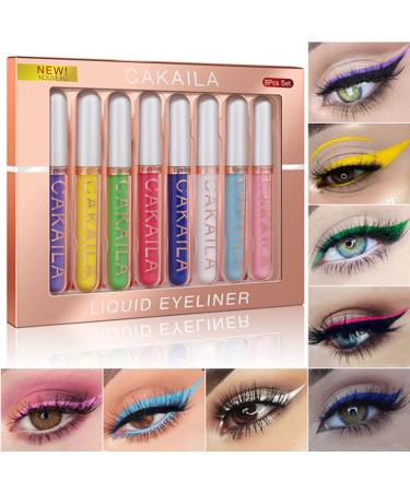 8 Colors Matter Liquid Eyeliner Kit waterproof durable fast drying smooth no smeared colorful eyeliner pen highly pigmented eyeliner pen set (# 01) - Buy Online on GoSupps.com