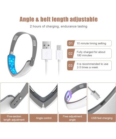 Aimanfun V-Face Facial Lifting Belt - Face Slimming V-Line Double Chin LED Mask (White) with Remote Control - Buy Online on GoSupps.com