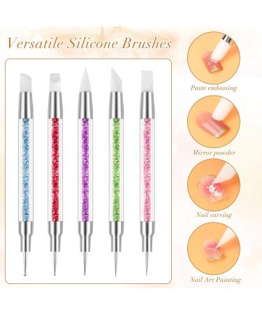 5-Piece Nail Art Dotting Tools Set - Silicone Brushes for DIY Nail Design & Manicure - Buy Online on GoSupps.com