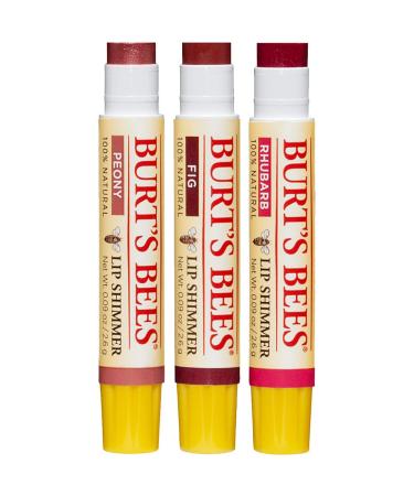 Burt's Bees Kissable Color Holiday Gift Set - Warm Collection Lip Shimmers in Peony, Fig, and Rhubarb - Buy Online on GoSupps.com