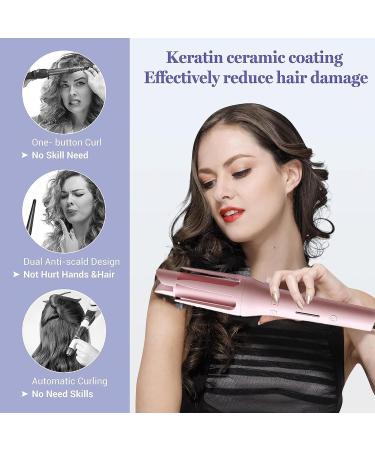 Curling Iron 1 Inch Hair Curling Wand Double Ceramic Instant Heat Hair Curler Wand Purple - Buy Online on GoSupps.com