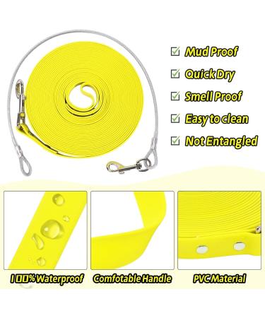 Waterproof Dog Drag Line - Chew-Proof Tie-Out Leash 15m for All Dog Sizes - Durable Training Line in Yellow - Buy Online on GoSupps.com