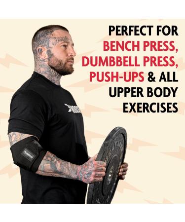 Dmoose Elbow Bandages for Weightlifting & Cross-Training | 40 Nylon Support - Black & Red (1 Pair) | Ideal for Men & Women - Buy Online on GoSupps.com