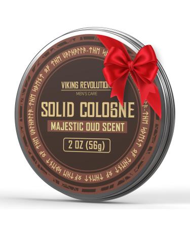 Viking Revolution Majestic Oud Mens Solid Cologne Men 2 Oz - Men Solid Perfume Cologne for Men - Balm Cologne for Mens Cologne Balm Travel Cologne Wax (1 pack Majestic Oud) Oud 2 Ounce (Pack of 1)