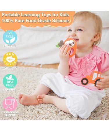 Colon Chain for Children - 6 Silicone Sensory Chewing Necklaces | ADHD & Autism Toys - Orange Bite Rings for Teething & Biting - Buy Online on GoSupps.com