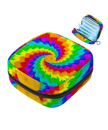 Muoooum whirlpool stripe swirring women tie Portable period pocket for women teenage girls menstruation cup pocket silent pad owner color 4 4.7x6.6x6.6 in/12x17x17 cm