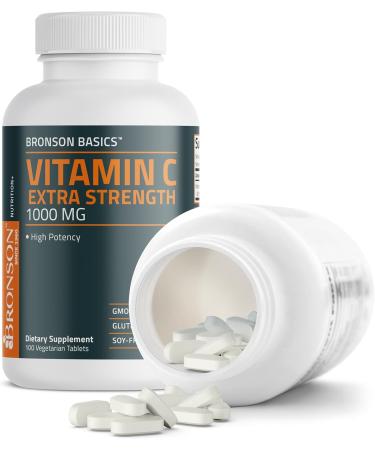 Bronson Vitamin C 1000mg Extra Strength, Supports a Healthy Immune System, High Potency, Non-GMO, 100 Vegetarian Tablets 100 Count (Pack of 1) - Buy Online on GoSupps.com