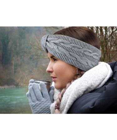 Shop SB1019 Pink Women's Knitted Headband - Loop & Braid Pattern Ear Warmer with Soft Fleece Lining | Stylish & Cozy for Winter - Buy Online on GoSupps.com