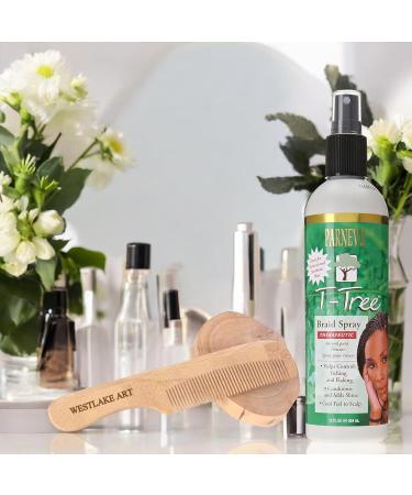 Parnevu T-Tree Braid Spray 12oz Soothing Itch Relief & Moisturizing Formula For Braided Hairstyles Bundled With Wooden Comb Strengthens Hair Easy Application Fresh Scent (Pack of 3) - Buy Online on GoSupps.com