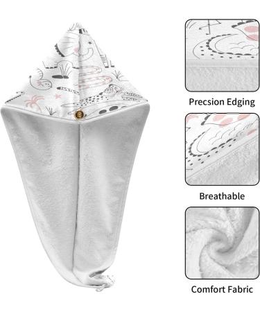 Safari Park Dry Hair Cap Set - Quick Drying 2-Piece Towel & Button Headband | Super Absorbent & Soft for Effortless Hair Care - Buy Online on GoSupps.com