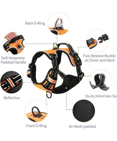 Buy Heele No-Pull Dog Harness & Large Dog Crockery - Softly Breathable Adjustable Reflective Dishes in XL University Orange - Buy Online on GoSupps.com