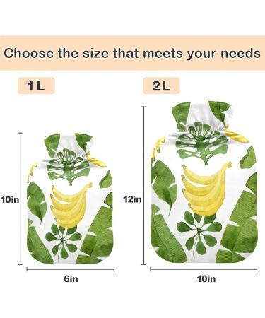 Naanle Banana Palm Leaves Heat Bottle 1L - Transparent Hot Water Bottle for Pain Relief & Therapy - Ideal for Bed Hand & Foot Warmth - Buy Online on GoSupps.com