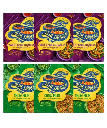Stir Fry Sauce Bundle with Blue Dragon Sweet Chilli & Garlic Stir Fry Sauce 120g x3 and Chow Mein Stir Fry Sauce 120g x3 (6 Pack) - Buy Online on GoSupps.com