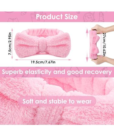 Molain Spa Headband | Bowknot Hair Band for Women | Coral Fleece | Elastic | Headband for Washing Face & Shower | Pink - Buy Online on GoSupps.com