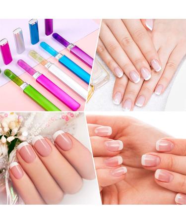 5-Piece Colorful Printed Glass Nail File Buffers with Cases - Double Sided Manicure Tools for Women & Men - Buy Online on GoSupps.com