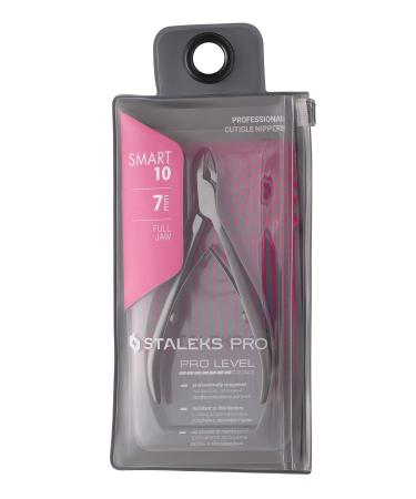 STALEKS PRO SMART 10 NS-10-7 Cuticle Nippers FULL JAW 0.27 INCH 7mm For Professionals and Experts Handmade in Europe with Blade Protector