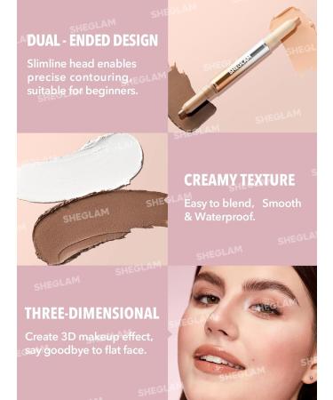 SHEGLAM Fine Line Stylo contour et surligneur 2 en 1 longue dur e imperm able Cr me bronzante et b tons surligneurs Chamois - Buy Online on GoSupps.com
