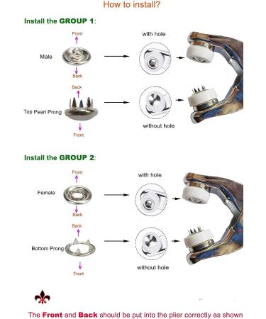 JAUEIVR 100 Sets Snap Fasteners Kit - Five Paws Pearly Surface Metal Snap Buttons Press Studs with Fastener Pliers Press Tool Kit for Sewing Crafting Pearl-Like - Buy Online on GoSupps.com