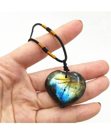 1Pc Natural Gemstone Love Heart Pendant Crystals Reiki Rock for DIY Charm Crystal Jewelry Making Full of Texture (Color : Tiger Eye) - Buy Online on GoSupps.com