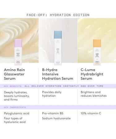 Drunk Elephant Amino Rain Glasswater Serum - 30 ml/1 fl oz - Clean Clinical Skincare - Cruelty-Free - Dermatologist-Tested - Free of Essential Oils Silicones and Fragrance - Buy Online on GoSupps.com