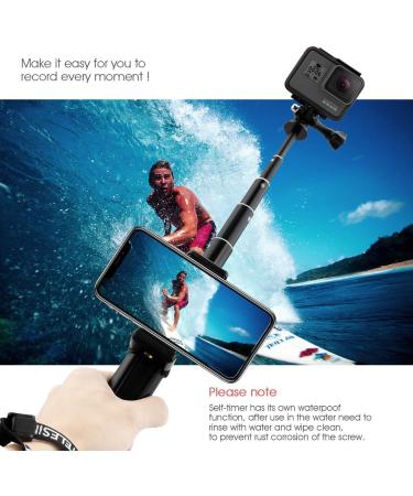 AFAITH Aluminum Alloy Selfie Stick for GoPro, Insta360, DJI OSMO Action - Waterproof Handheld Monopod with Stable Tripod - Buy Online on GoSupps.com