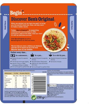 Ben's Original Egg Fried Microwave Rice 250g - Quick & Delicious Meal in Minutes - Buy Online on GoSupps.com