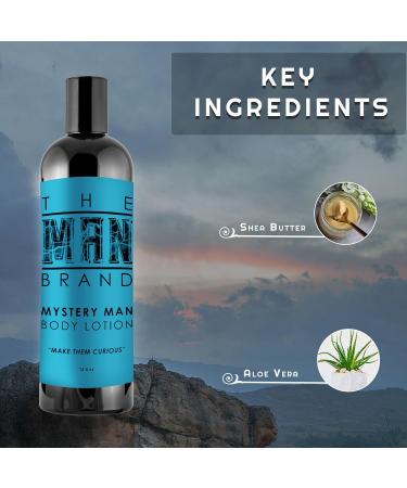 Body Lotion for Men - Shea Butter Moisturizer with Coconut Oil & Aloe Vera - MYSTERY MAN 12oz - Buy Online on GoSupps.com