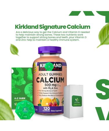 Calcium Gummies 500 mg with D3 & Zinc 120 Gummies with Exclusive Better Ligth&Spring Guide - Buy Online on GoSupps.com