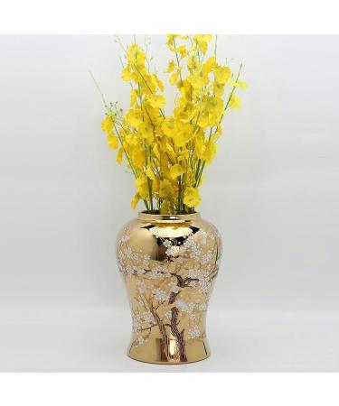 Decorative Gold Ginger Jar Flora Bird Vases with Lid Large Ceramic Ginger Jar for Home D cor Chinese Porcelain Temple Jars Decorative Storage Jar for Living Room () - Buy Online on GoSupps.com