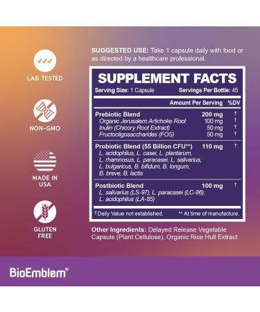 BioEmblem Vitamin B-Complex & Probiotics for Women & Men - Buy Online on GoSupps.com