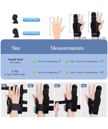 Adjustable Finger Splint Brace for Arthritis Fractures & Injuries - Support for Middle Pinky Ring & Knuckles - Left/Right Hand - Small/Medium Size - Buy Online on GoSupps.com