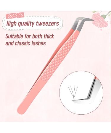 Lash Extension Nano Fiber Tip Tweezers - Professional Precision Pink Tweezers for Volume Lash Supplies - Buy Online on GoSupps.com