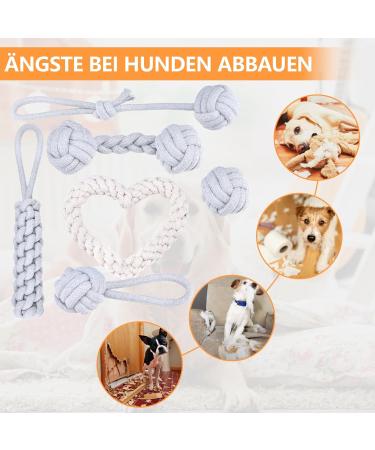 Cabertary 6-Piece Indestructible Dog Toy Set | Chewing Rope Knot Balls for Small & Medium Dogs | Robust Dental Care Toys - Buy Online on GoSupps.com