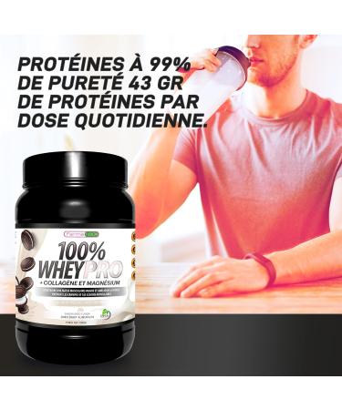 Farma Fusion 100% Pure Whey Protein with Collagen & Magnesium | 43g Pure Protein Per Serving | 0% Sugars | Taste Biscuit 1000g - Buy Online on GoSupps.com