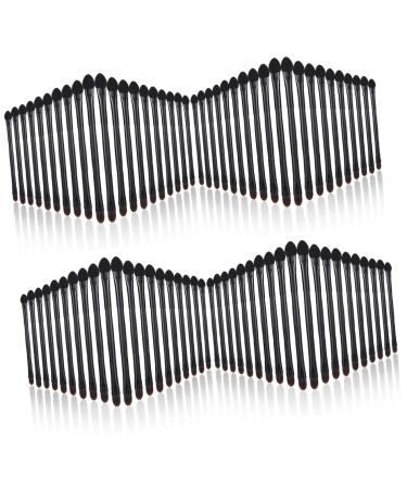 Baluue 80 Pcs Double Eye Shadow Makeup Womens Makeup Eye Shadow Brush Applicator Face Sponge Black Nylon