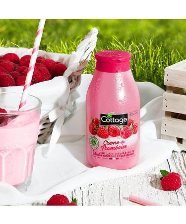 Cottage Moisturising Shower Milk - Raspberry Cream - 97% of Natural Ingredients - Made in France - 250 ml - Buy Online on GoSupps.com