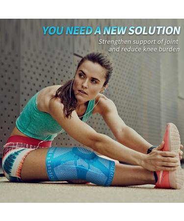 NEENCA Knee Brace with Patella Gel Pad & Side Stabilizers - Medical Grade Support for Meniscus Tear, Arthritis, ACL Injury - Joint Pain Relief & Recovery - Size L - Gem Blue - Buy Online on GoSupps.com