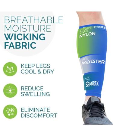 Buy Waden Compression Stockings for Men & Women - Footless Leg Cuffs for Shin Pain & Varicose Veins - Size M - Blue | Fast International Shipping - Buy Online on GoSupps.com