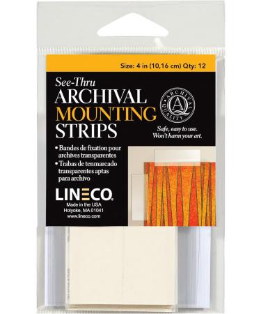Lineco Archival 4 inch See-Thru Polyester Mounting Strips. Very Safe for Artwork Prints Documents Photos and More. Each is a Package of 12. Set of 2. 4 Pack of 2 - Buy Online on GoSupps.com